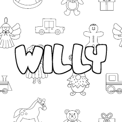 Coloración del nombre WILLY - decorado juguetes