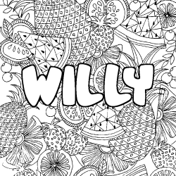 Coloración del nombre WILLY - decorado mandala de frutas