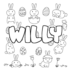 Coloración del nombre WILLY - decorado Pascua