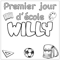 Coloración del nombre WILLY - decorado primer día de escuela