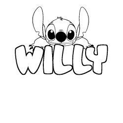 Coloración del nombre WILLY - decorado Stitch