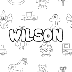 Coloración del nombre WILSON - decorado juguetes