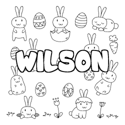 Coloración del nombre WILSON - decorado Pascua