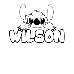 Coloración del nombre WILSON - decorado Stitch