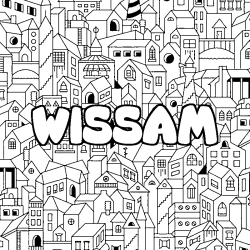 Coloración del nombre WISSAM - decorado ciudad