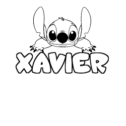 Coloración del nombre XAVIER - decorado Stitch