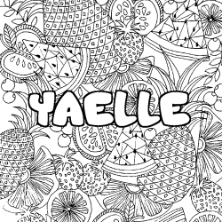 Coloración del nombre YAELLE - decorado mandala de frutas