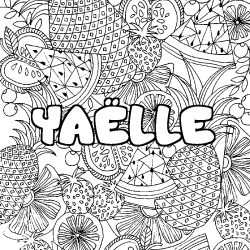 Coloración del nombre YAËLLE - decorado mandala de frutas