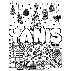 Coloración del nombre YANIS - decorado árbol de Navidad y regalos