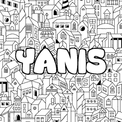 Coloración del nombre YANIS - decorado ciudad