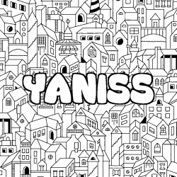 Coloración del nombre YANISS - decorado ciudad