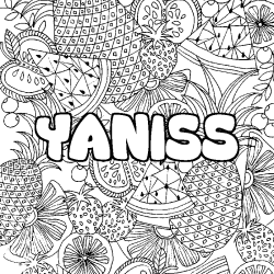 Coloración del nombre YANISS - decorado mandala de frutas