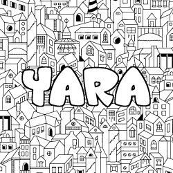 Coloración del nombre YARA - decorado ciudad