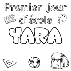 Coloración del nombre YARA - decorado primer día de escuela