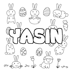 Coloración del nombre YASIN - decorado Pascua