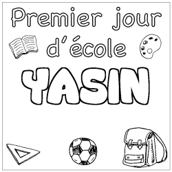 Coloración del nombre YASIN - decorado primer día de escuela