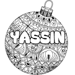 Coloración del nombre YASSIN - decorado bola de Navidad