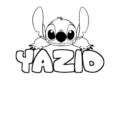 Coloración del nombre YAZID - decorado Stitch