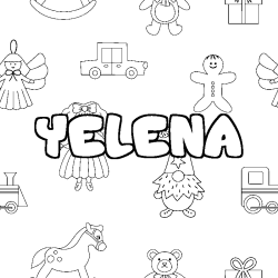 Coloración del nombre YELENA - decorado juguetes