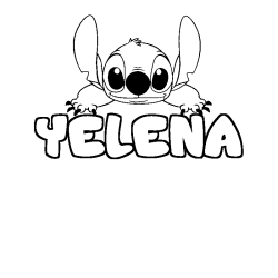 Coloración del nombre YELENA - decorado Stitch