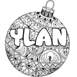 Coloración del nombre YLAN - decorado bola de Navidad