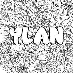 Coloración del nombre YLAN - decorado mandala de frutas