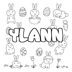 Coloración del nombre YLANN - decorado Pascua