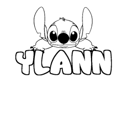 Coloración del nombre YLANN - decorado Stitch