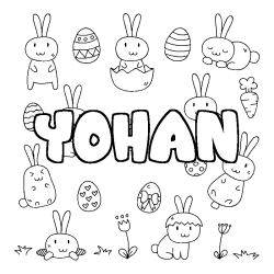 Coloración del nombre YOHAN - decorado Pascua