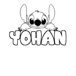 Coloración del nombre YOHAN - decorado Stitch