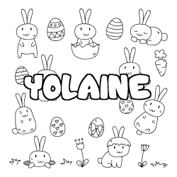 Coloración del nombre YOLAINE - decorado Pascua