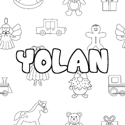 Coloración del nombre YOLAN - decorado juguetes