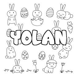 Coloración del nombre YOLAN - decorado Pascua