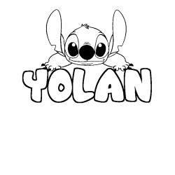 Coloración del nombre YOLAN - decorado Stitch