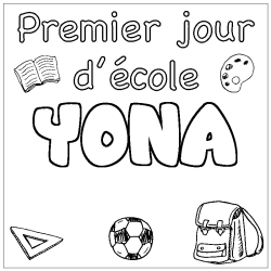 Coloración del nombre YONA - decorado primer día de escuela