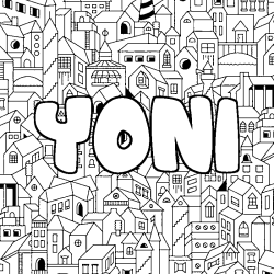 Coloración del nombre YONI - decorado ciudad