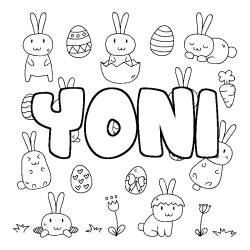 Coloración del nombre YONI - decorado Pascua