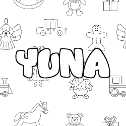 Coloración del nombre YUNA - decorado juguetes