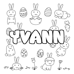 Coloración del nombre YVANN - decorado Pascua