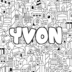 Coloración del nombre YVON - decorado ciudad