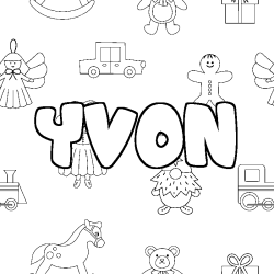 Coloración del nombre YVON - decorado juguetes