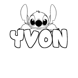 Coloración del nombre YVON - decorado Stitch