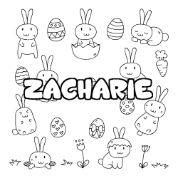 Coloración del nombre ZACHARIE - decorado Pascua