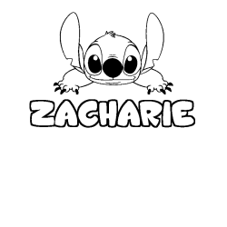 Coloración del nombre ZACHARIE - decorado Stitch