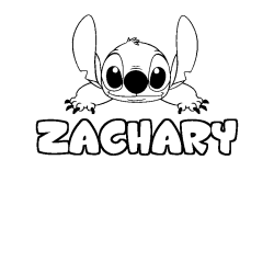 Coloración del nombre ZACHARY - decorado Stitch