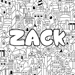 Coloración del nombre ZACK - decorado ciudad