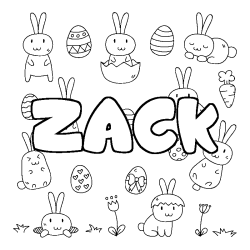 Coloración del nombre ZACK - decorado Pascua