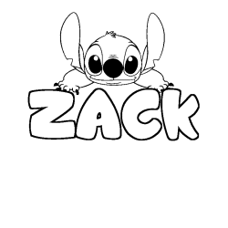 Coloración del nombre ZACK - decorado Stitch