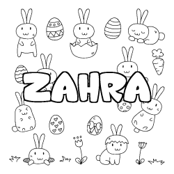 Coloración del nombre ZAHRA - decorado Pascua