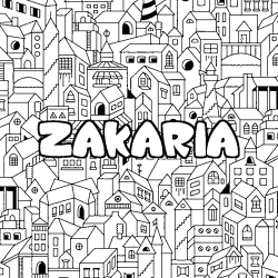 Dibujo para colorear ZAKARIA - decorado ciudad